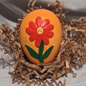 Vtg Hand-Painted Ceramic Nest Egg Darning Egg by LSD